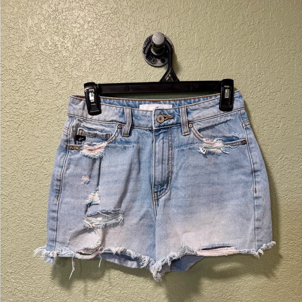 KanCan Light Blue Distressed Jean Shorts